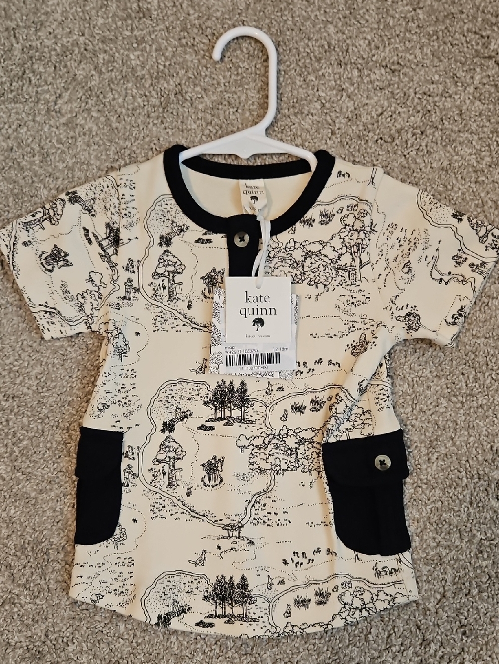 NWT Kate Quinn Winnie the Pooh Map Shirt 12-18 Months